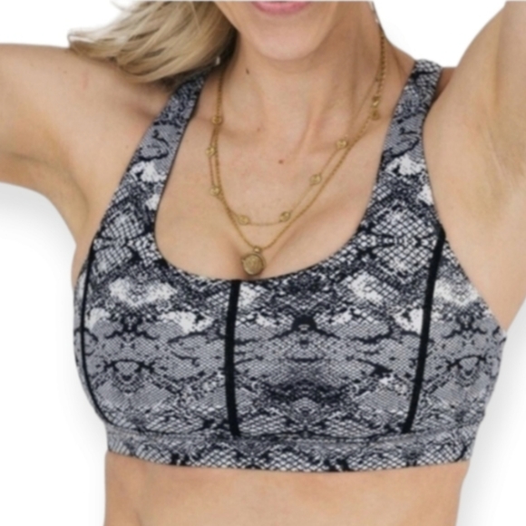 ZYIA Other - ZYIA Light n Tight Adjustable  Cobra Metallic Snakeskin Sports Bra Size XLarge